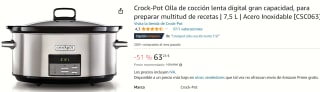 Crock-Pot CSC063X Digitale Slowcooker voor €63,25 bij Amazon