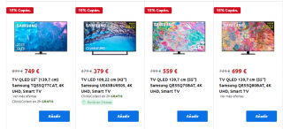 Ofertazas en TV Samsung + 15% cupón regalo Carrefour.