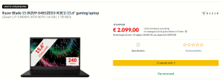 Razer Blade 15 - RZ09-0485ZED3-R3E1 - Gaming Laptop voor €2.099