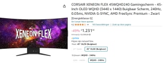 Corsair Xeneon Flex 45WQHD240 Curved UltraWide gaming monitor voor €1.231,90 bij Amazon