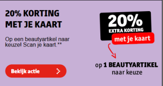 20% extra korting op 1 beaty-product en meerdere beauty dag-deals bij Kruidvat