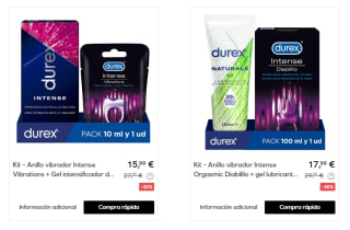 Kit Durex Conejito vibrador Vibe & Tease + Lubricante de base agua Efecto calor + Efecto frío por 42,99€