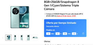 Honor Magic4 Pro 8GB+256GB por 629.10€