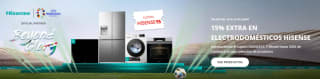 Electrodomésticos Hisense con 15% descuento EXTRA