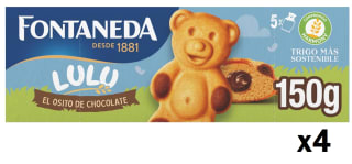 4 Unidades de Fontaneda Osito Lulu Bizcochos Rellenos de Chocolate por 3.40€ en Forma de Oso con Leche por 4.84€