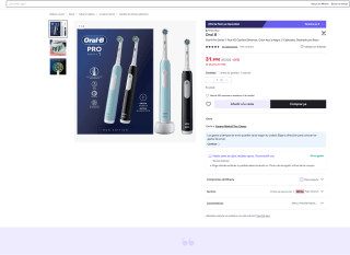 Oral-B PRO Serie 1 Dos cepillos + Dos cabezales por solo 31,99€ (Nuevos usuarios por 19,19€)