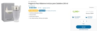 Perfume Paco Rabanne Invictus 200ml por $1,646 en Sam's Club