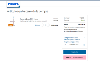 Marca Philips Sonicare DiamondClean 9000 Series por 112€