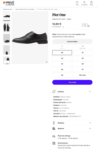 Zapatos para hombre Pier One por 13,50€