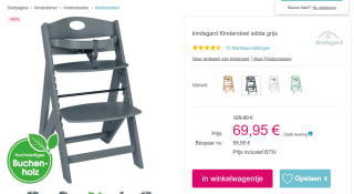 kindsgard Kinderstoel sidda grijs voor €69,95 bij Pinkorblue