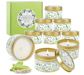 9 Velas de citronela BARAKYEG para Exterior con cera de soja a solo 9,99€