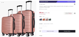 Juego de 3 maletas, Grande, mediana y pequeña de cabina por 41,64€