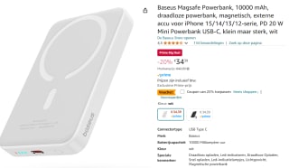 Baseus Magnetic Mini Powerbank voor €25,79 met Amazon Prime