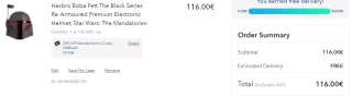 Star Wars The Mandalorian Black Series Electronic Helmet Boba Fett voor €116 dmv code bij Shopdisney