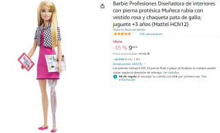 Barbie Muñeca Profesiones Diseñadora De Interiores Con Pierna Protésica por 9.68€