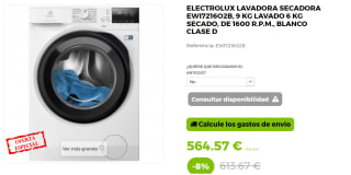 Lavasecadora ELECTROLUX EWI7216O2B, 9kg Lavado / 6 Secado, 1600 RPM por 564.57€