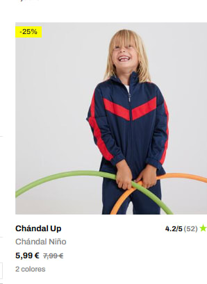 Recopilación Chándal infantiles desde 5,99€