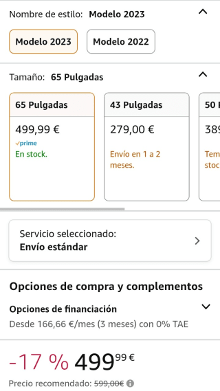 Hisense 65A6K UHD 4K,VIDAA Smart TV, 65 Pulgadas por 499,99€.