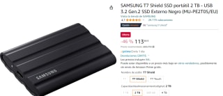 Disco duro Samsung Portable SSD T7 Shield 2TB por 113.66€