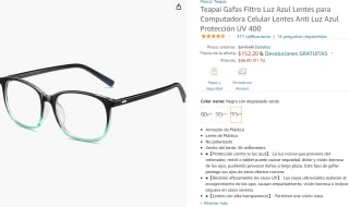 Teapai Gafas Filtro Luz a $152 en Amazon
