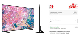 Televisión QLED 43 pulgadas Samsung QE43Q60BAUXXC por 385€