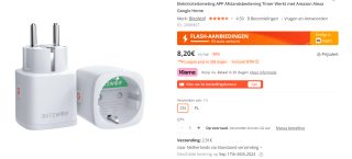 BlitzWolf BW-SHP13 Zigbee 3.0 slimme stekker voor €8,20 bij BangGood