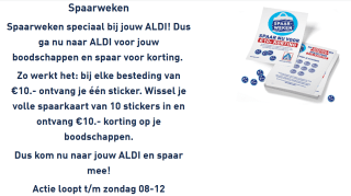 Sparen voor €10 korting op je aankopen bij Aldi