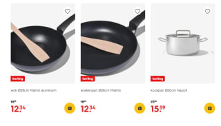 35% korting op Napoli en Malmo pannen bij de Hema