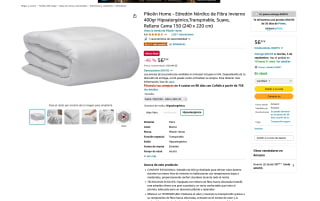 Edredón Pikolin Home Nórdico de Fibra Invierno 400gr Hipoalergénico y Transpirable 240x220cm por 56,39€