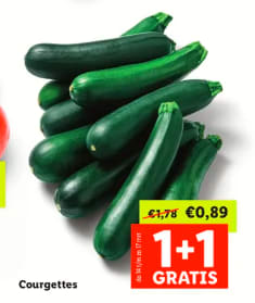 1+1 gratis op courgettes of rode paprika's bij de Lidl