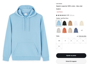 Sweat à Capuche 100% Coton à 10€