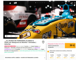 Asturias Escapada con entrada museo Fernando Alonso 1 noche hotel con desayuno desde 39€