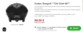 Cadac Citi Chef 40 Zwart voor €99 bij Proshop