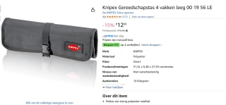 Knipex Gereedschapstas voor €12,80 bij Amazon