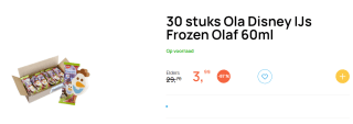 30 Ola Disney Frozen ijsjes voor €3,99 bij Butlon