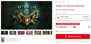 Diablo III: Eternal Collection por $ en Nintendo Argentina