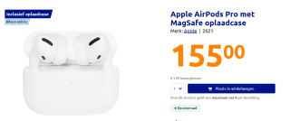 Apple AirPods Pro met MagSafe-oplaadcase en een oplaadkabel voor €155 in de Action webshop
