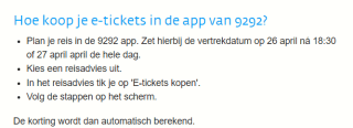 Tot 11% korting op een e-ticket op Koningsnacht en -dag via 9292