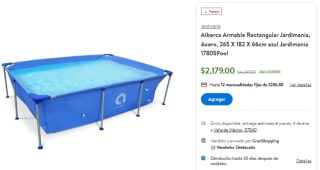 Alberca armable por $2179 en Walmart