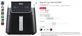 Ninja Air Fryer MAX AF180DE airfryer voor €102,99 bij Amazon