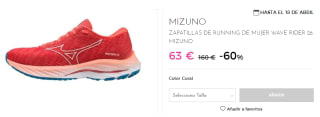 Zapatillas de Running para Mujer Mizuno WAVE RIDER 26 por 63€