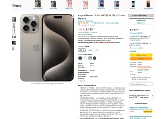 Apple iPhone 15 Pro MAX 256GB Titanio Natural por solo 1,193,60€