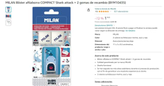 MILAN - sacapunta con goma + 2 gomas de recambio por solo 1.16€