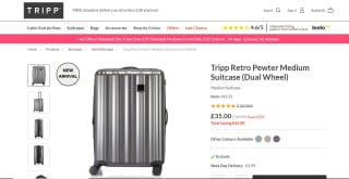 Tripp Retro Medium 67L Suitcase (Pewter/Navy) - £31.50