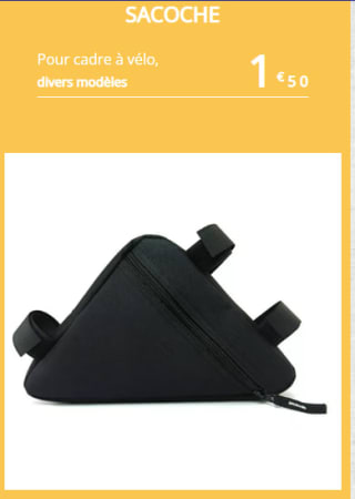 Sacoche pour cadre à vélo à 1,50€