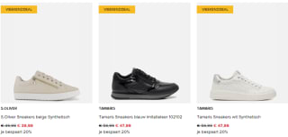 20% korting op alle sneakers bij Ziengs