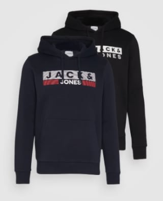 Pack 2 Sudaderas Jack&Jones JJECORP LOGO HOOD por solo 25€