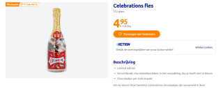 Celebrations fles 312 gram voor €4,95 bij de Action