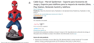 Cable Guys Marvel Spiderman Soporte para Accesorios por 13,90€