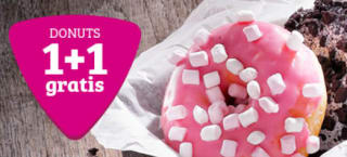1+1 gratis op donuts bij Bakker Bart